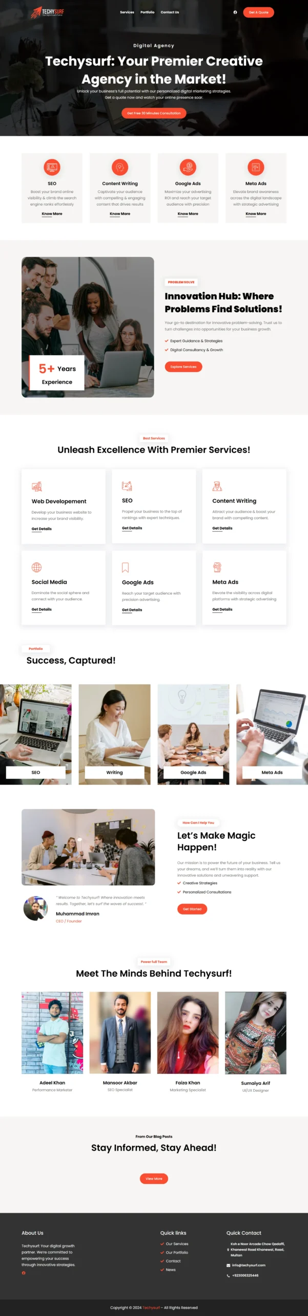 techysurf - web development portfolio